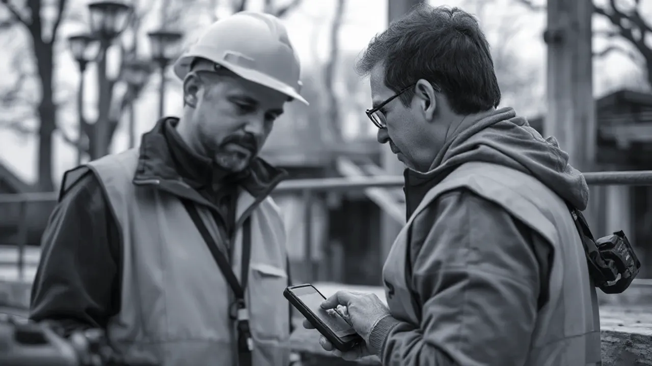 Two professionals working on Damp and timber survey near Leicester