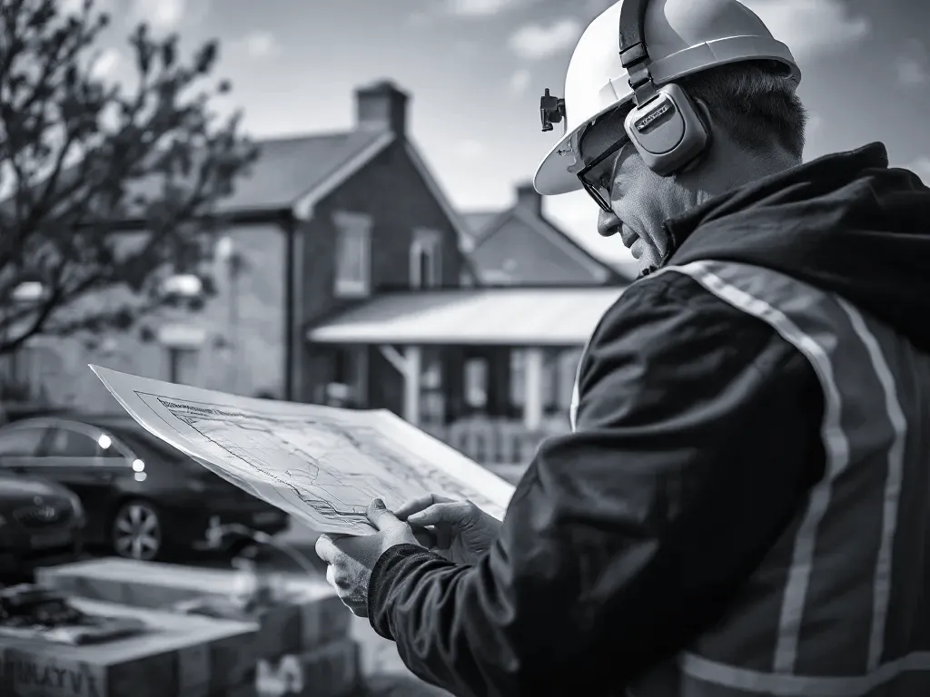 A professional carrying out elevations and sections near Leicester