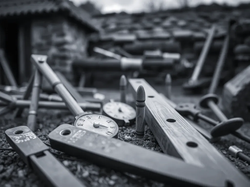 Tools and site markers used in ironstone cottages