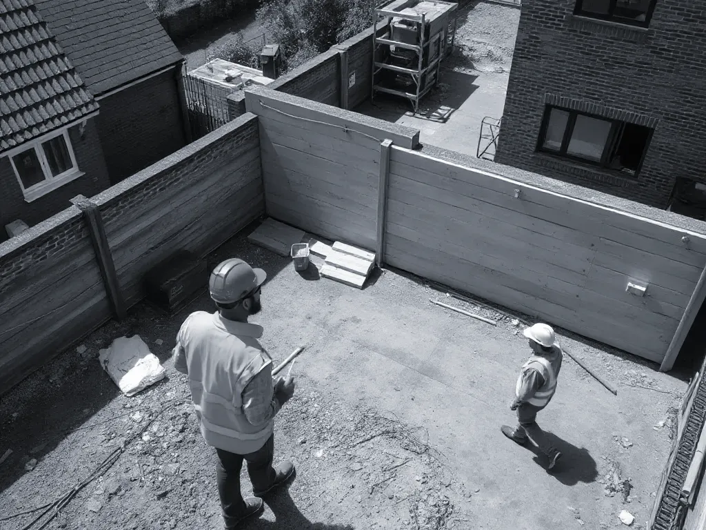 An elevated view across a site relevant to Party Wall Act 1996 near Leicester