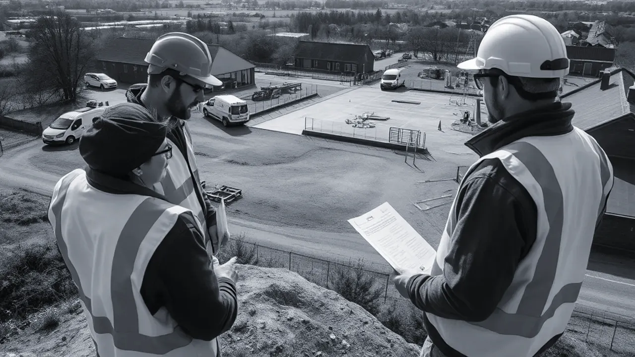 An elevated view across a site relevant to Topographical survey near Leicester